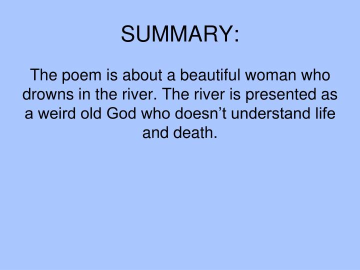 the river poem summary