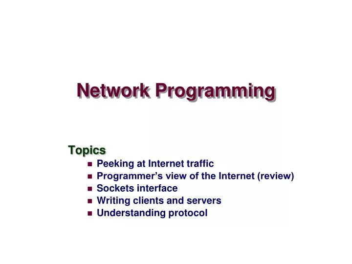 PPT - Network Programming PowerPoint Presentation, free download - ID ...