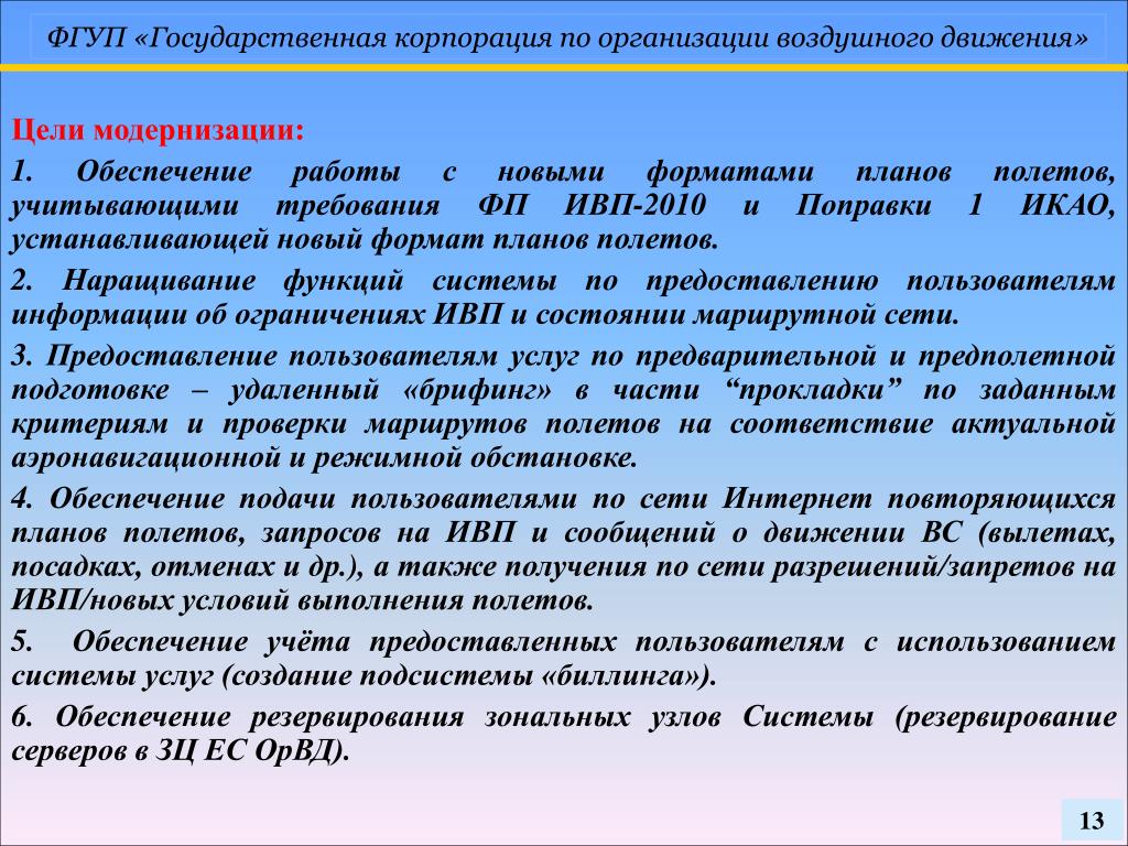 Система представления планов полетов по сети интернет