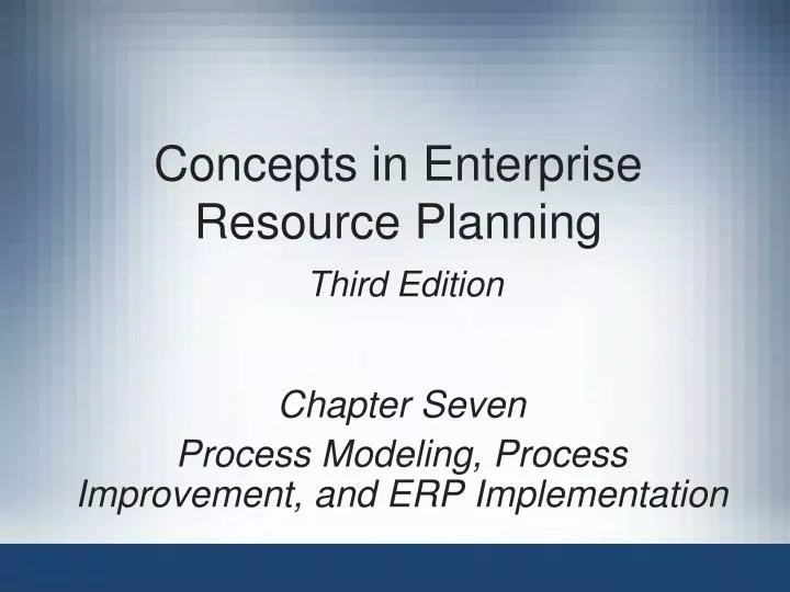 concepts in enterprise resource planning third edition n.