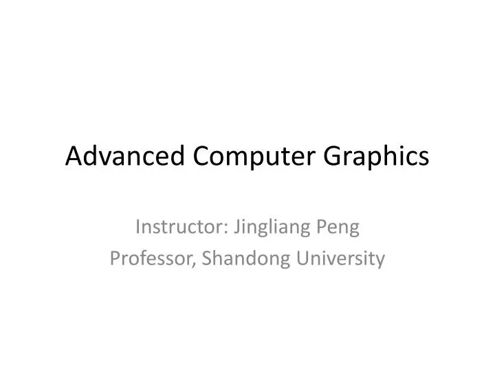 advanced computer graphics n.