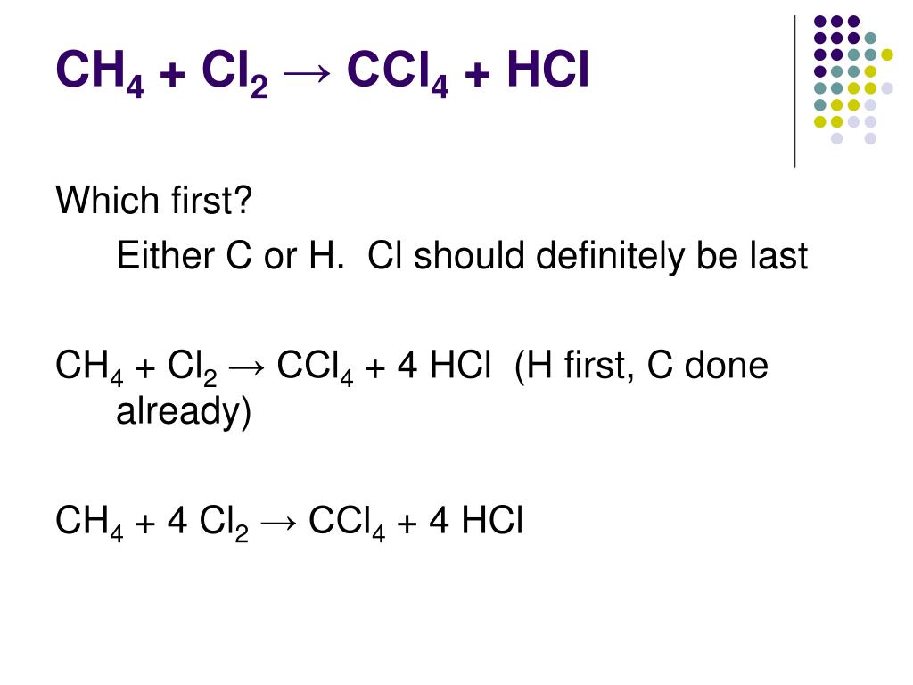 Ch3cl cl2 реакция