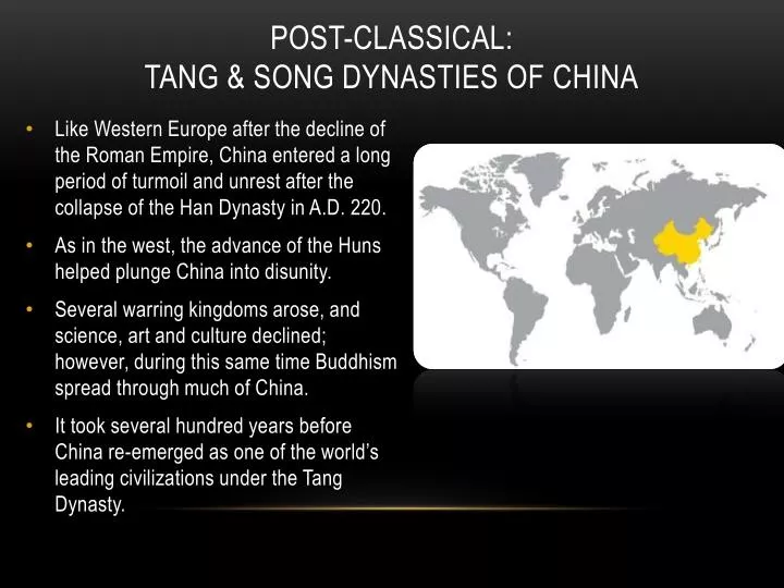 post classical tang song dynasties of china n.