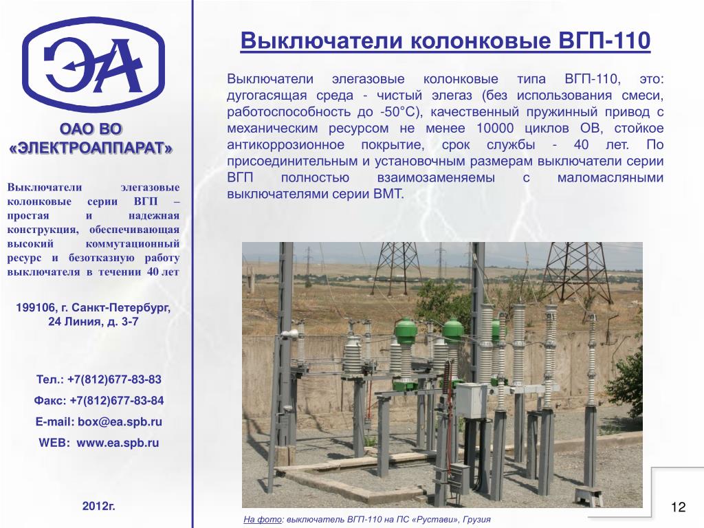 PPT - Силовые выключатели 110, 220 кВ Трансформаторы тока 110, 220, 330 ...