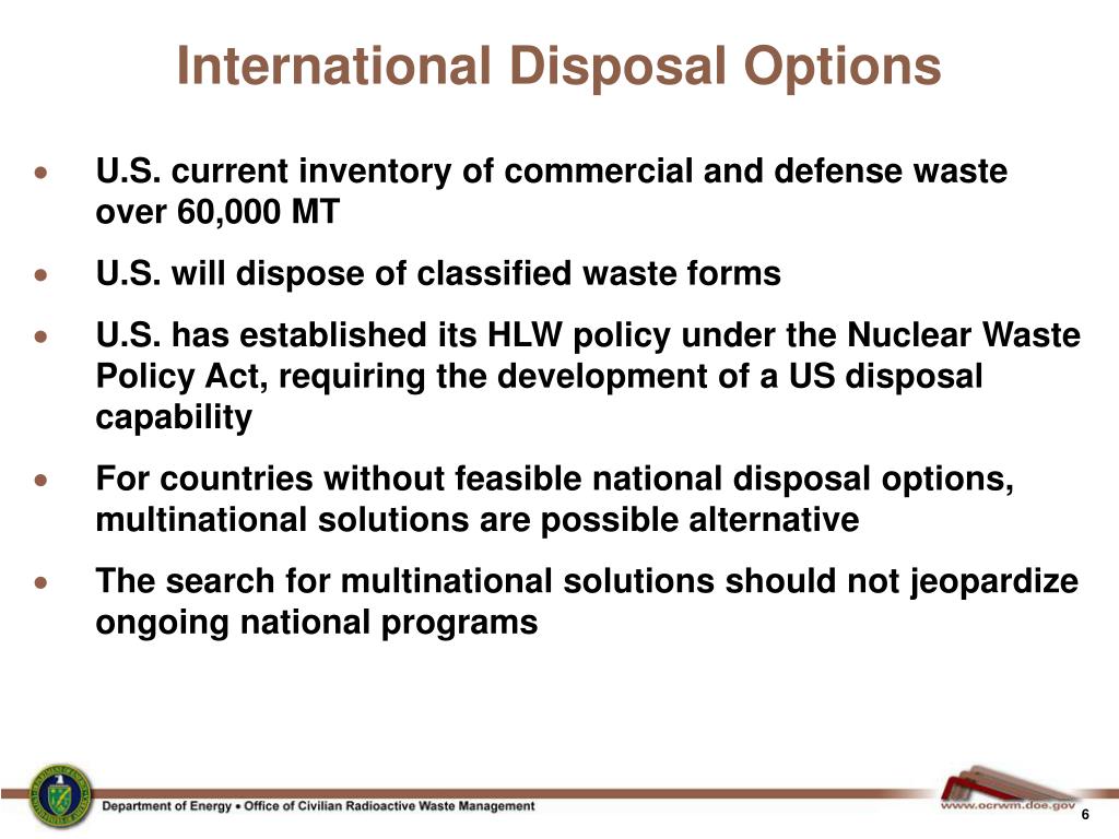 PPT United States Radioactive Waste Management Program PowerPoint Presentation ID7077148