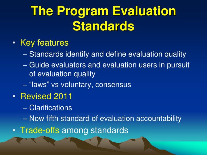 The Program Evaluation Standards A Guide for Evaluators and Evaluation Users