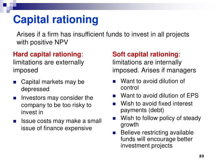 capital rationing pdf Soft and hard capital rationing