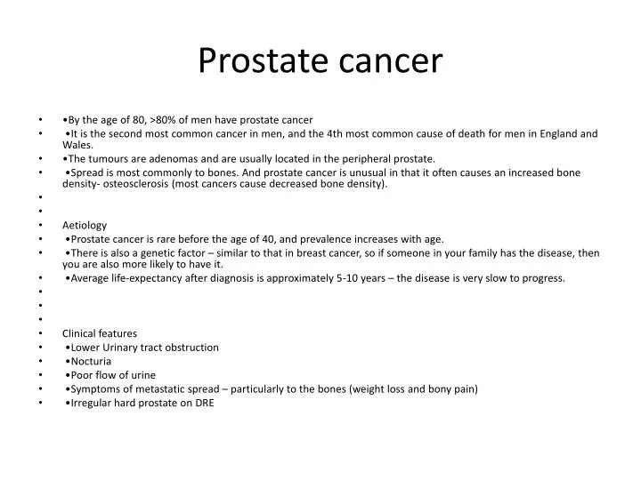 prostate cancer ppt for nursing students