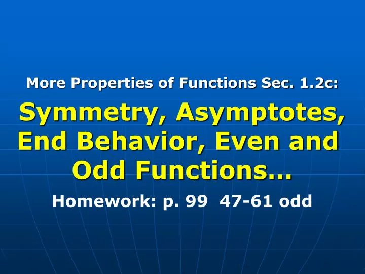 PPT - More Properties of Functions Sec. 1.2c: PowerPoint Presentation ...
