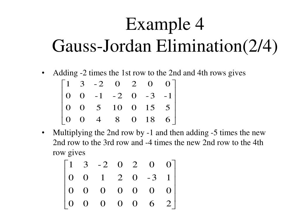 Døds kæbe Arbejdsgiver brysomme PPT - Lesson 8 Gauss Jordan Elimination PowerPoint Presentation, free  download - ID:7079777