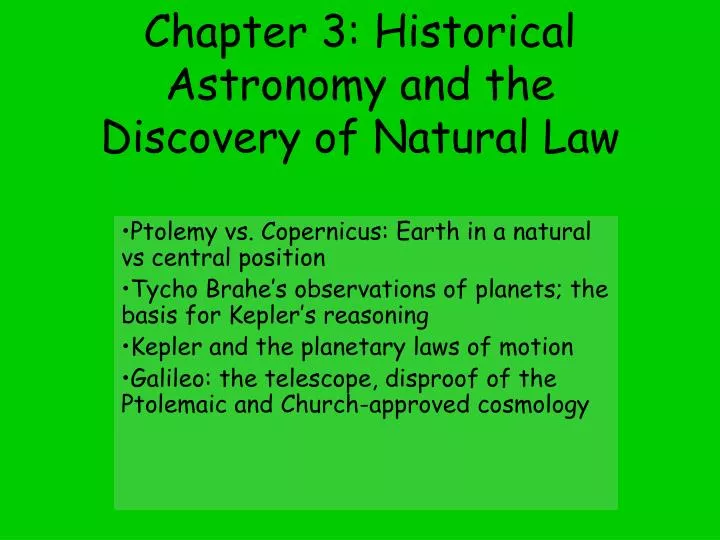 chapter 3 historical astronomy and the discovery of natural law n.