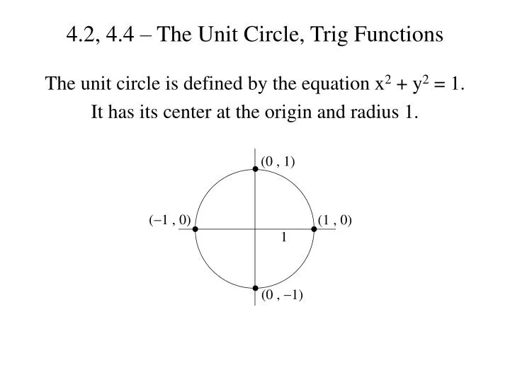 Ppt 4 2 4 4 the unit circle trig functions powerpoint presentation id 7080491