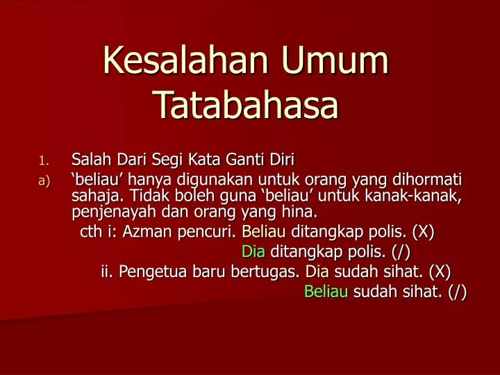 PPT - Kesalahan Umum Tatabahasa PowerPoint Presentation, Free Download ...