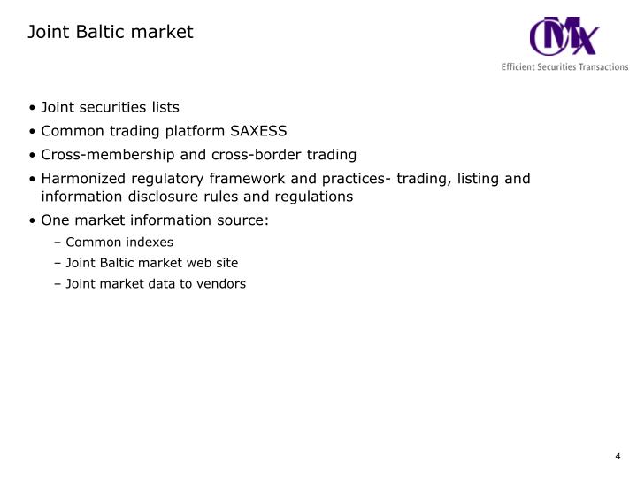 Saxess trading system