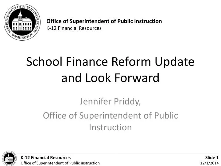 school finance reform update and look forward n.
