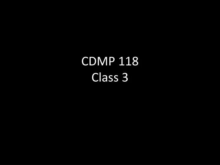 cdmp 118 class 3 n.