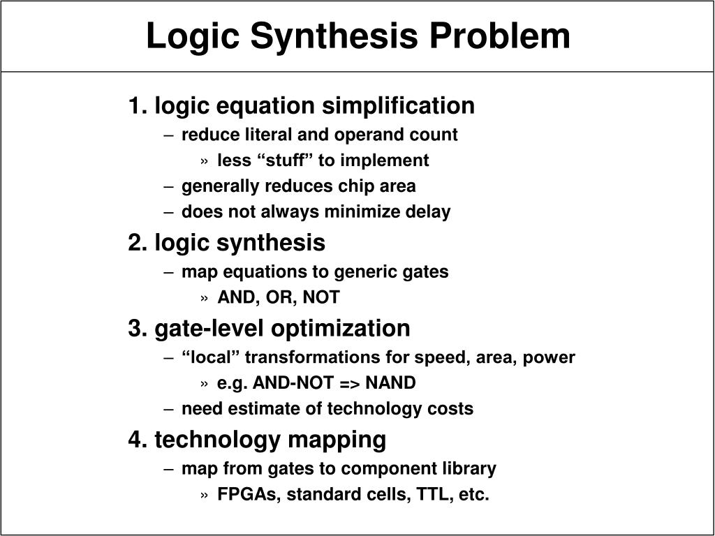 case study of logic synthesis