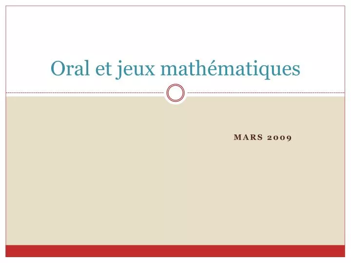 PPT - Oral Et Jeux Mathématiques PowerPoint Presentation, Free Download ...