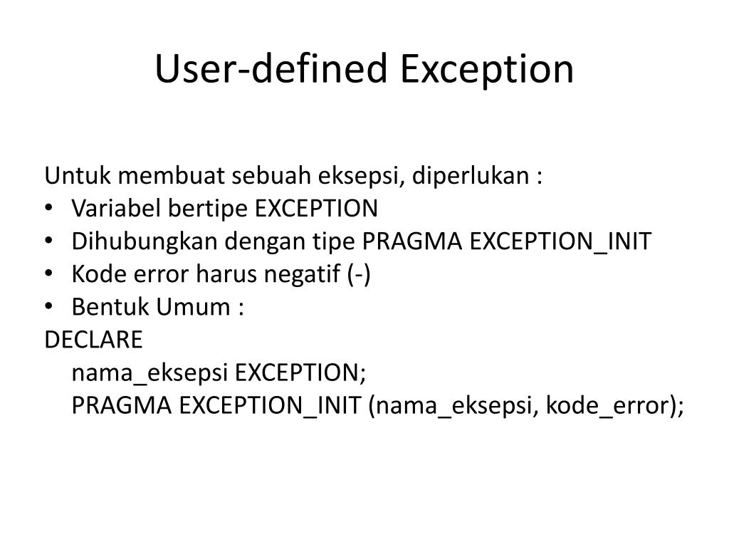 User defined