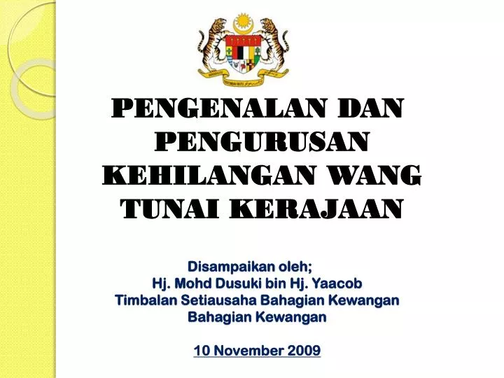 Permohonan Hapus Kira Kehilangan Wang Awam / Kaedah langsung digunakan