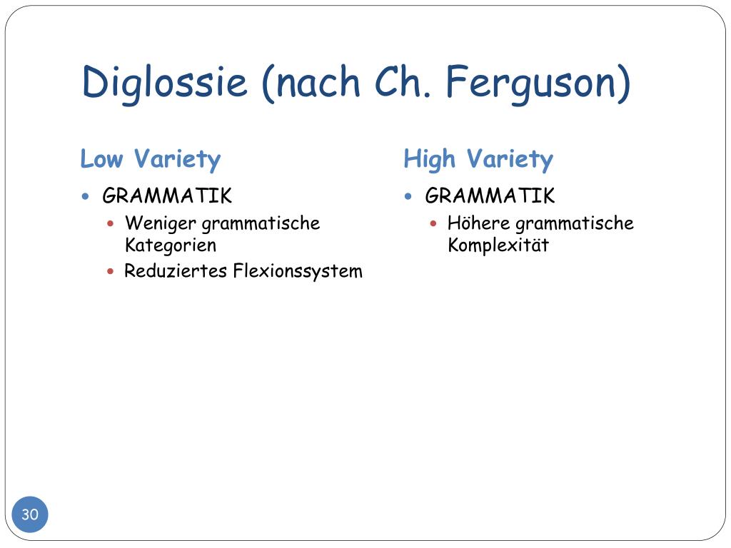 Diglossie PPT - Die romanischen Sprachen aus soziolinguistischer Perspektive III ...