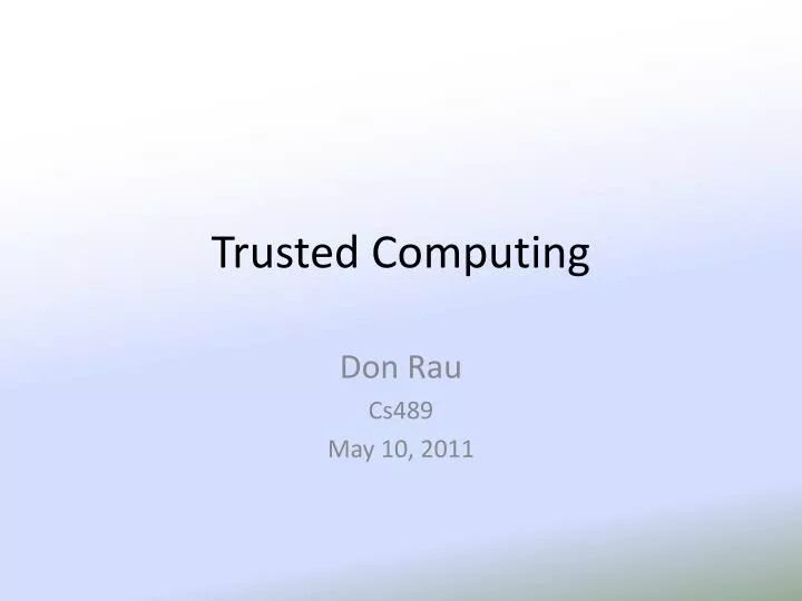 trusted computing n.