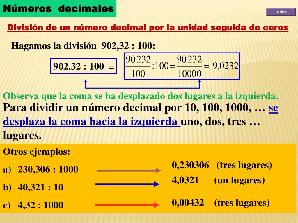 Divisiones de números decimales