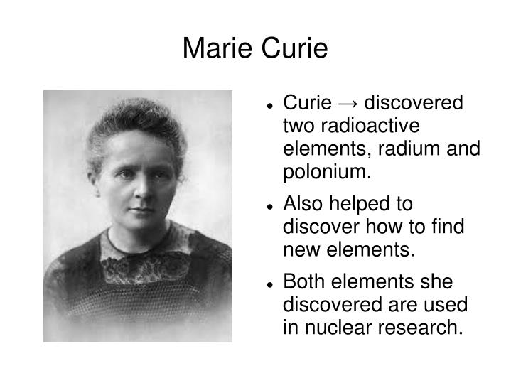 Radioactive element discovered by marie curie