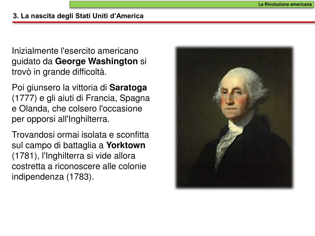 PPT La Rivoluzione americana PowerPoint Presentation, free download