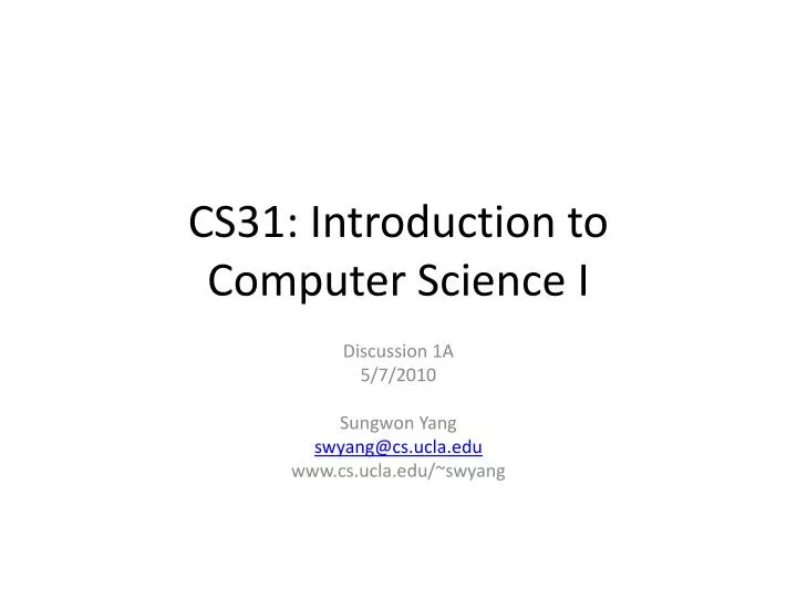 cs31 introduction to computer science i n.