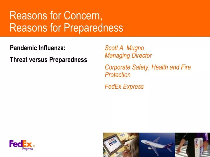 reasons for concern reasons for preparedness n.