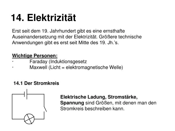 Ppt 14 Elektrizitat Powerpoint Presentation Free Download Id