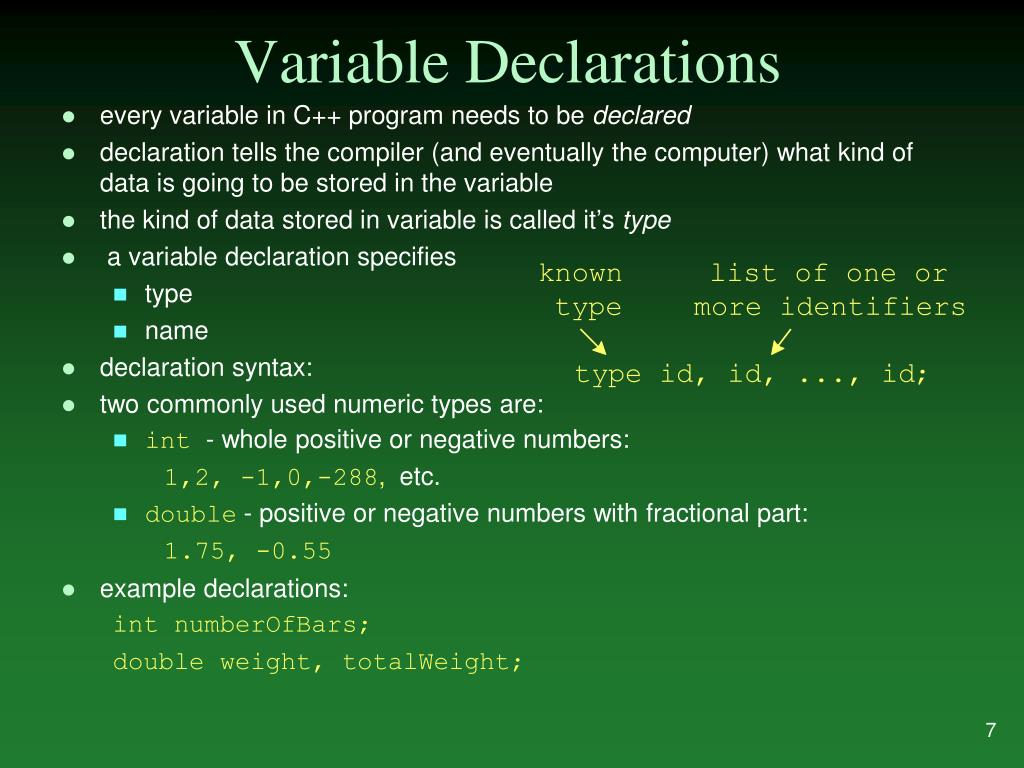 Using variable c