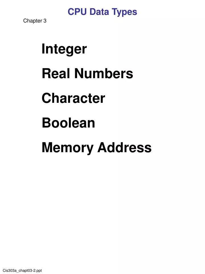 PPT - CPU Data Types PowerPoint Presentation, free download - ID:7095865