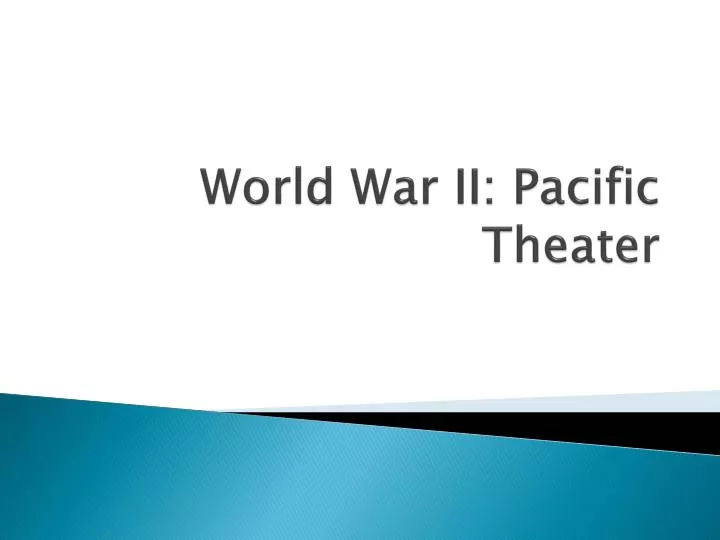 world war ii pacific theater n.