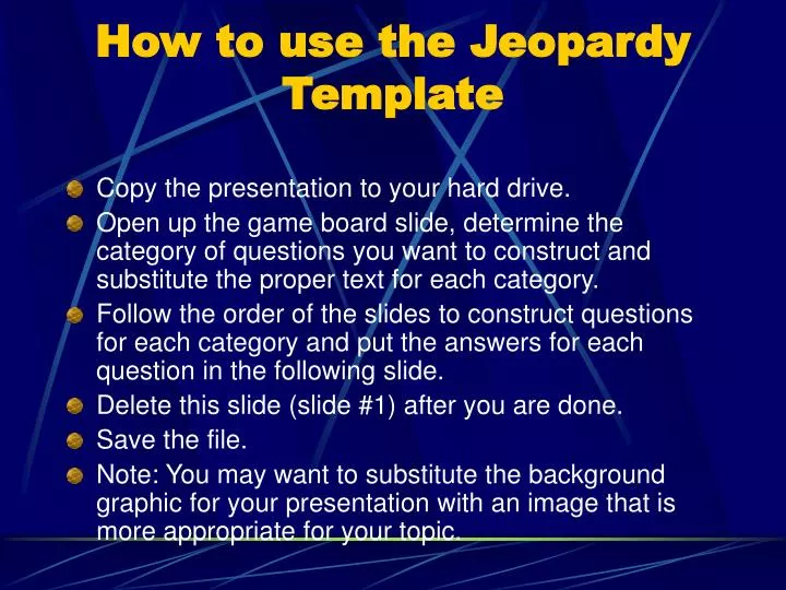 how to use the jeopardy template n.