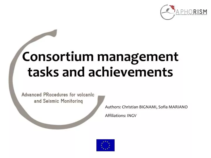 PPT Consortium management tasks and achievements PowerPoint