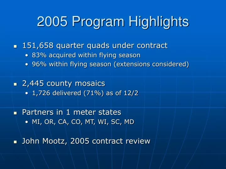 PPT - 2005 Program Highlights PowerPoint Presentation, free download ...