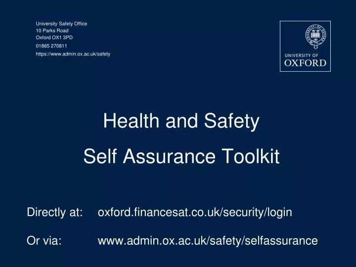 health and safety self assurance toolkit n.
