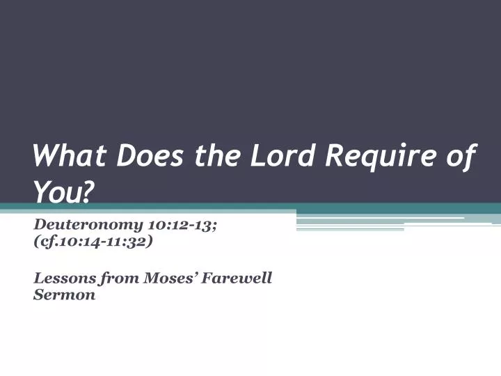 what does the lord require of you n.