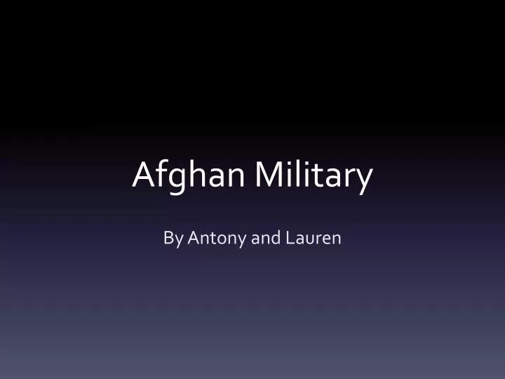 afghan military n.