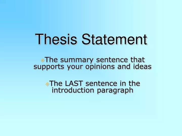 sample thesis statements middle school
