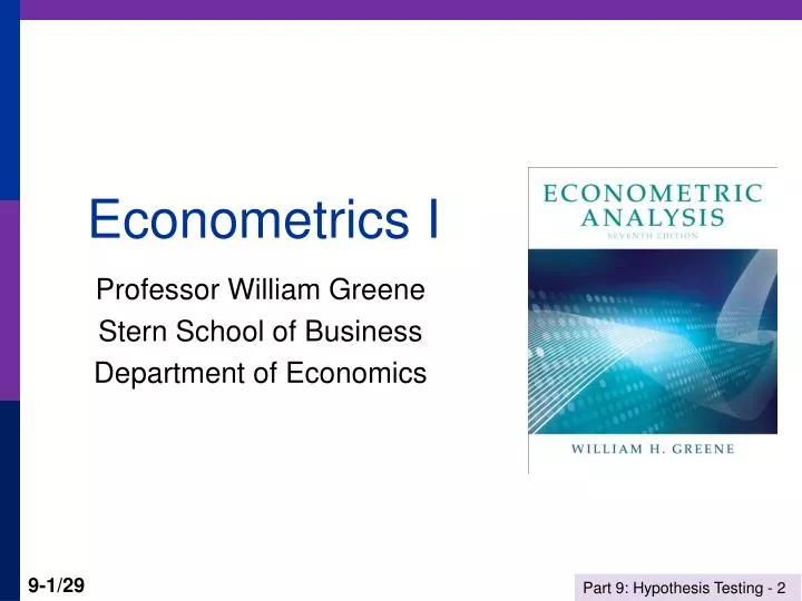 econometrics i n.