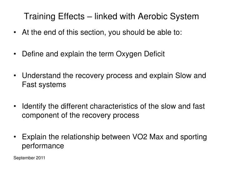 PPT Training Effects linked with Aerobic System PowerPoint