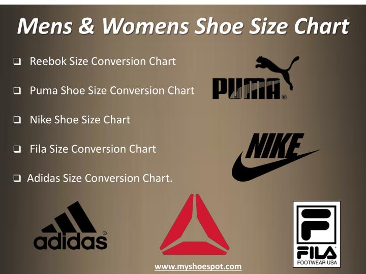reebok shoe size chart compared to nike