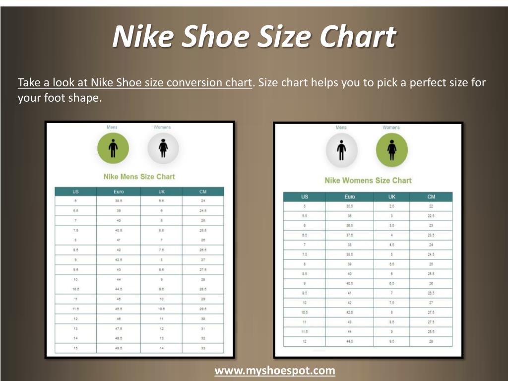nike womens shoe chart