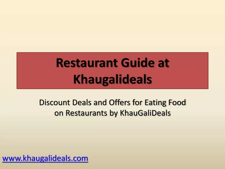 restaurant guide at khaugalideals n.