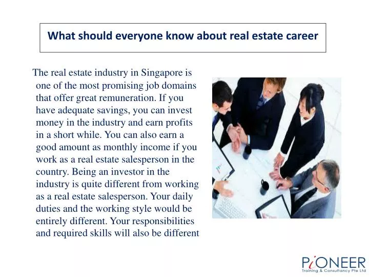 what should everyone know about real estate career n.