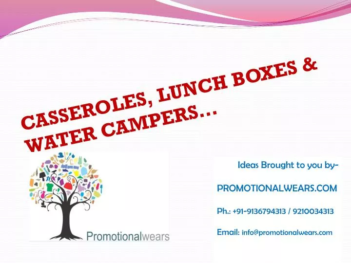 casseroles lunch boxes water campers n.
