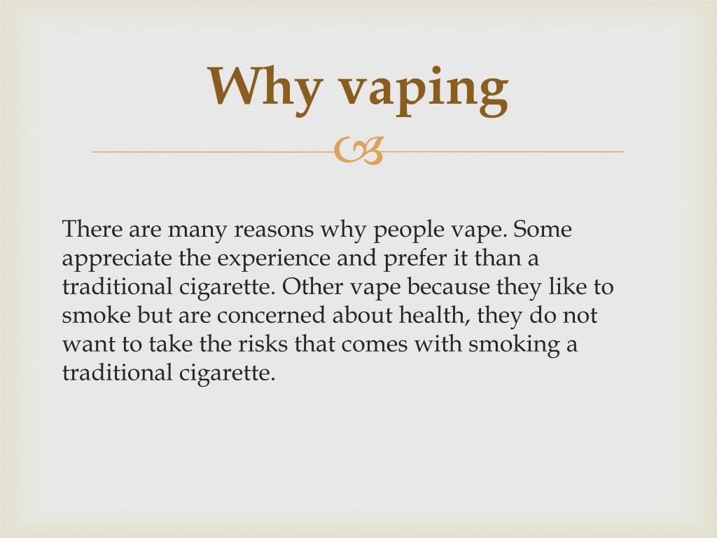 hypothesis about vaping